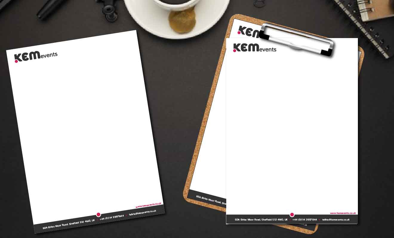 kem events - letter template design