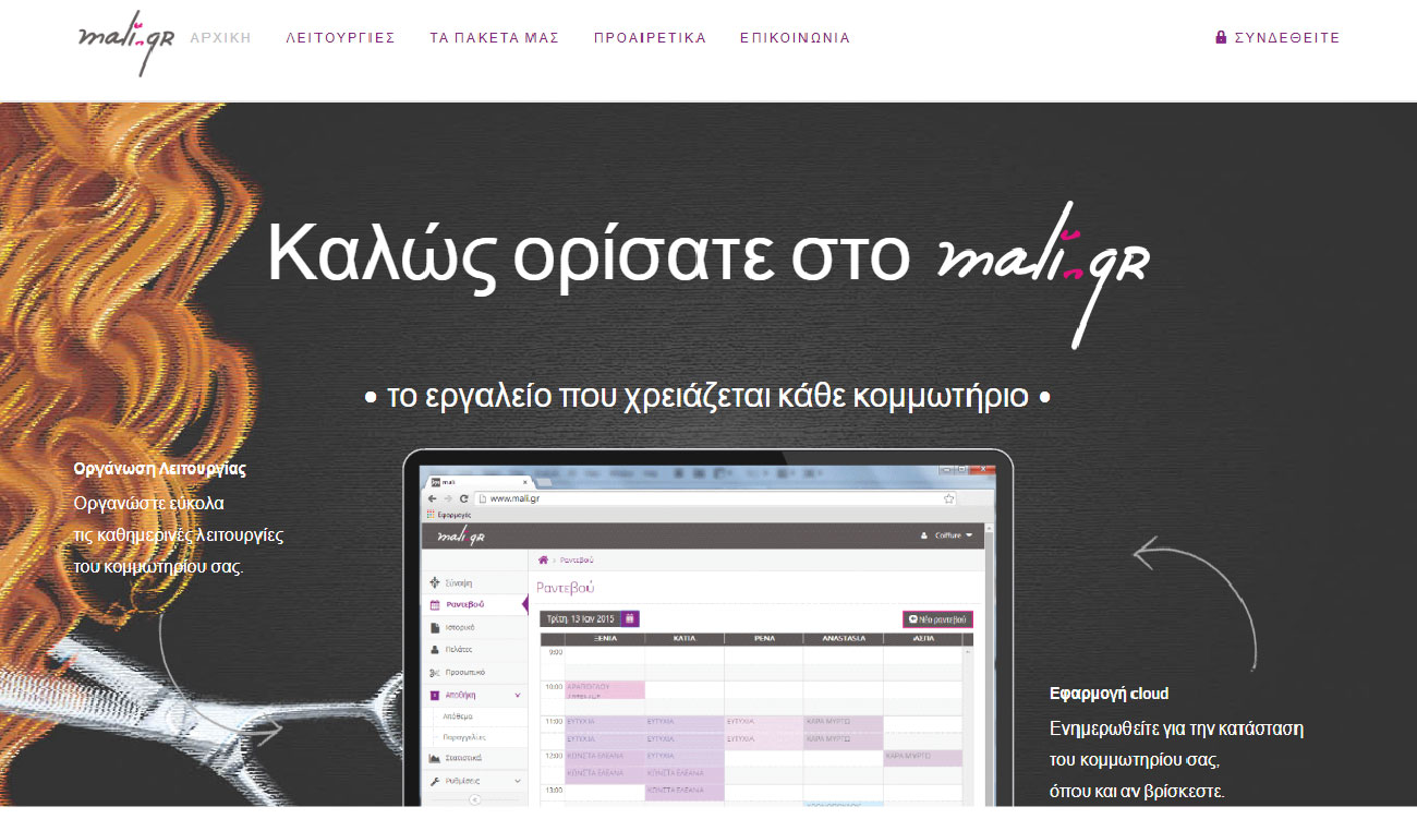 mali.gr - website and web application design and construction